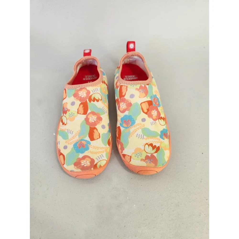 Reima Water Shoes Kids Size 13 Orange Floral Excellent UV 50+ Protection Beach